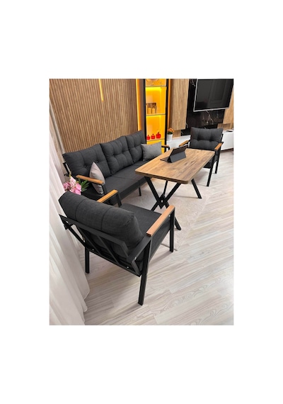 Houseart Vera 3+1+1 + Masa , Balkon, Bahçe - Cafe , Teras , Metal Kanepe Koltuk Takımı , Yemek Masası ,çay Seti Antrasit Houseart Vera 3+1+1 + Masa , Balkon, Bahçe - Cafe , Teras , Metal Kanepe Koltuk Takımı , Yemek Masası ,çay Seti Antrasit