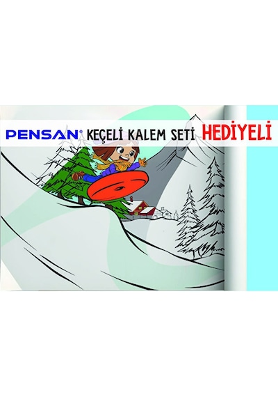 30x120 Boyama Rulosu Yaman Kar Tatili + Pensan 12'li Keçeli Boya