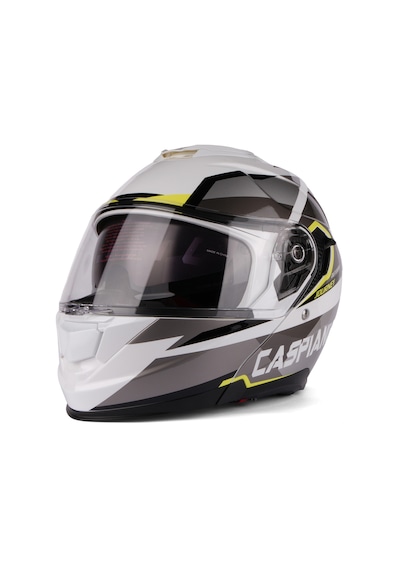 Caspiano Vento Premium Çene Açılır Kask Güneş Vizörlü Gri Sarı Ece 22.06 Sertifikalı