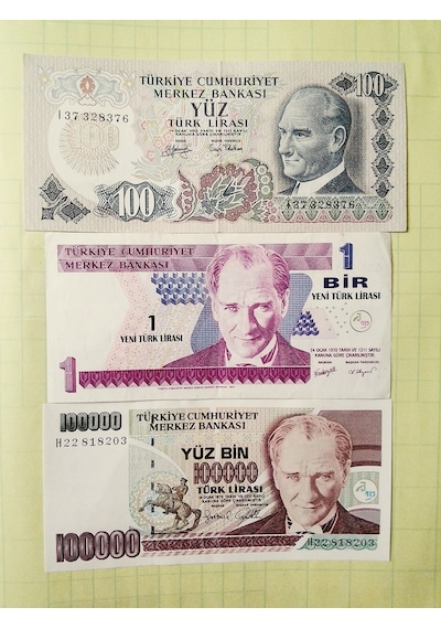 Cumhuriyet İlk Dönemi 6.7.8. Emisyon Koleksiyon Kâğıt Para. Eski Para . Set13