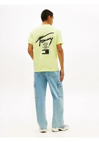 Tommy Hilfiger Tjm Reg Cıty Sıgn Ss Tee Ext Erkek Yeşil T-shirt - Dm0dm22553