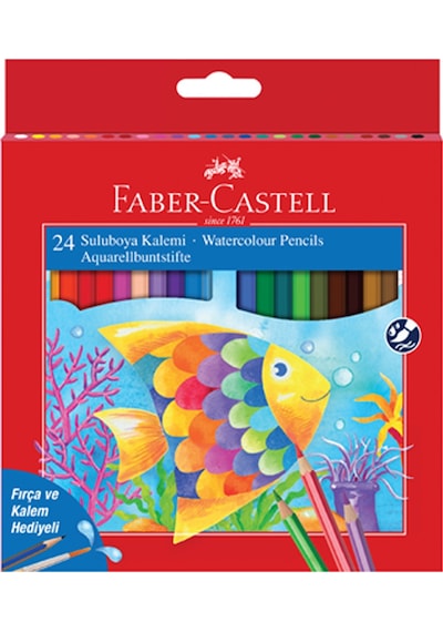 Faber-castell Aquarell Kuru Boya 24 Renk Karton Kutu Çok Renkli