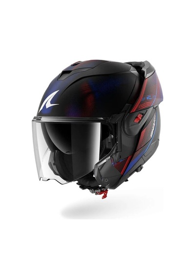 Shark Oxo Speed-tech Mat Mavi-kırmızı Modüler Kask Renkli Cam Ve Pınlock Hediyelidir