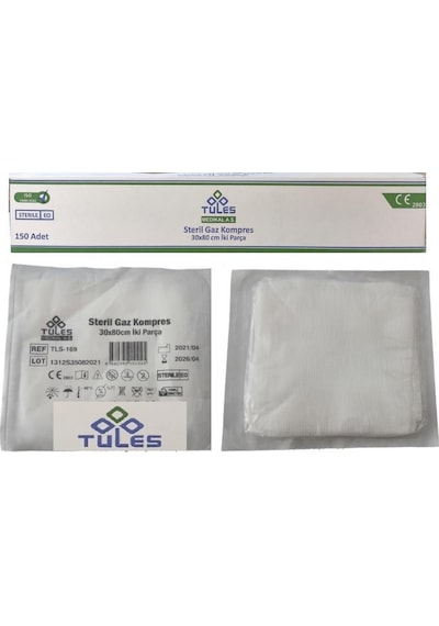 Tules Steril Hidrofil Gazlı Bez Kompres 30X80 Cm 150 Adet