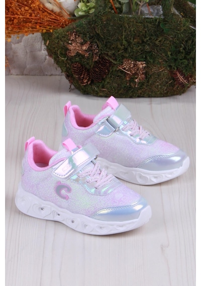 Fort Cool Yuki Rahat Hafif Sneaker Işıklı Kız Çocuk Ayakkabı GÜMÜŞ Gümüş