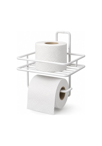 Yapışkanlı Beyaz Tuvalet Kağıtlığı, Yedek Rulo Hazneli Wc Kağıtlık, Duvar Tipi Banyo Tuvalet Kağıdı Askısı, Delmeden Kolay Kurulumlu Banyo Düzenleyici Diğer