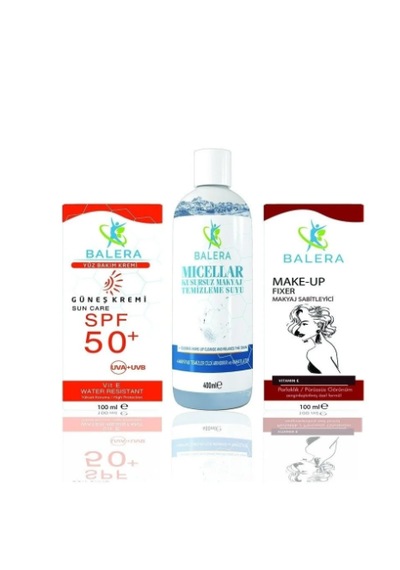 Sun Care 50+ & Makyaj Sabitleyici & Mıcellar Makyaj Temizleme Suyu