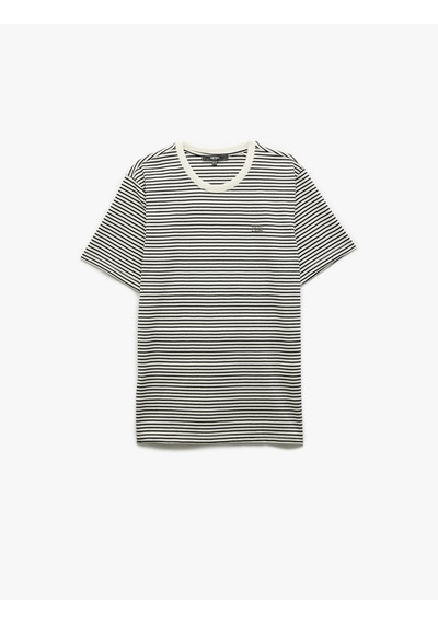 Koton Slim Fit Kısa Kollu Bisiklet Yaka Çizgili Tişört Lacivert Çizgili 6wam10027hk 7s2 Koton Slim Fit Kısa Kollu Bisiklet Yaka Çizgili Tişört Lacivert Çizgili 6wam10027hk 7s2