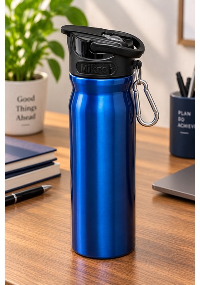 -12 500 Ml Çelik Matara Şah-2850 Mavi
