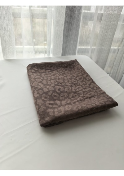 Laurel Scarf Leopar Desen Pamuk Ayrobin Jakar Şal Gülkurusu