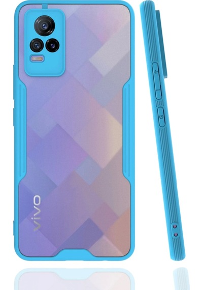Gld-spt- Newface Vivo V21e Kılıf Platin Silikon - Mavi