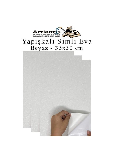 Artlantis Beyaz Yapışkanlı Simli Eva 35x50 Cm 3 Adet