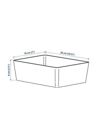 Ikea Kuggıs Kutu, Açık Gri, 18x26x8 Cm