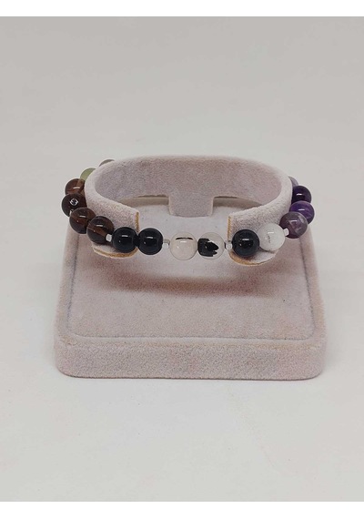 Doğal Taş Nazar Ve Kötü Enerjiden Korunma Bilekliği 8mm Unisex 55768 Çok Renkli