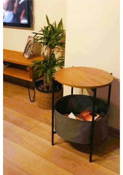 Dekoratif Ve Çok Amaçlı Yan Sehpa,orta Sehpa,çiçeklik,kitaplık Siyah Ceviz