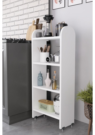 Alpaevmobilya Ahşap Oval 4 Raflı Açık Mutfak Dolabı Çok Amaçlı Organizer Raf Kahve Köşesi Standı Ve Ünitesi Beyaz Alpaevmobilya Ahşap Oval 4 Raflı Açık Mutfak Dolabı Çok Amaçlı Organizer Raf Kahve Köşesi Standı Ve Ünitesi Beyaz