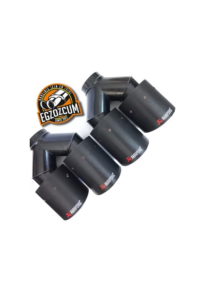 90 Mm. Çiftli Takım Sağ/sol Yuvarlak Dudaklı Karbon Kaplama Akrapovıc Egzoz Eksoz Çıkışı