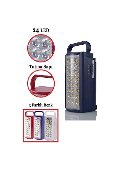24 Led Ultra Güçlü Şarjlı Işıldak Powerbank El Feneri Kamp Masa Kafa Avcı Piknik Çadır Lambası Karışık
