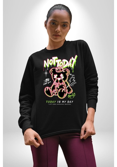 Bugün Değil Unisex Siyah Sweatshirt Siyah