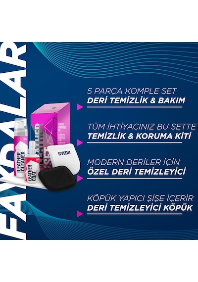 Gyeon Q²m Leatherset Natural Modern Deri Günlük Hafif Temizlik Ve