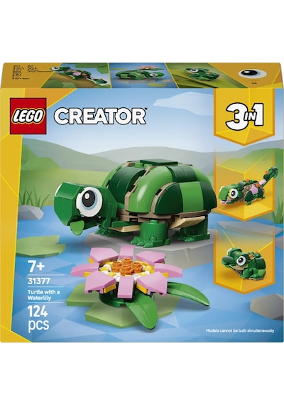 LEGO® Creator 3’ü 1 Arada Kaplumbağa ile Nilüfer Çiçeği 31377-7 Yaş ve Üzeri Çocuklar için Yaratıcı Oyuncak Yapım Seti (124 Parça)