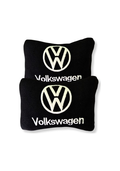 Volkswagen Nakış İşlemeli Polar Ortopedik Araç Boyun Yastığı | Koltuk Seyahat Yastığı 2’li Set