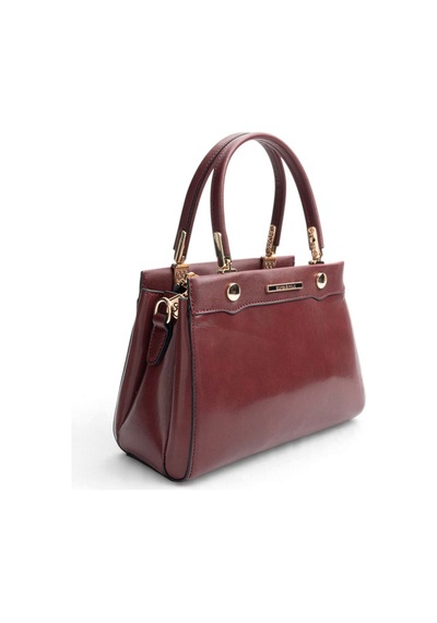 Silver & Polo Silver Polo Bordo - Bordo Düz Cilt Kadın El Çantası Sp1292