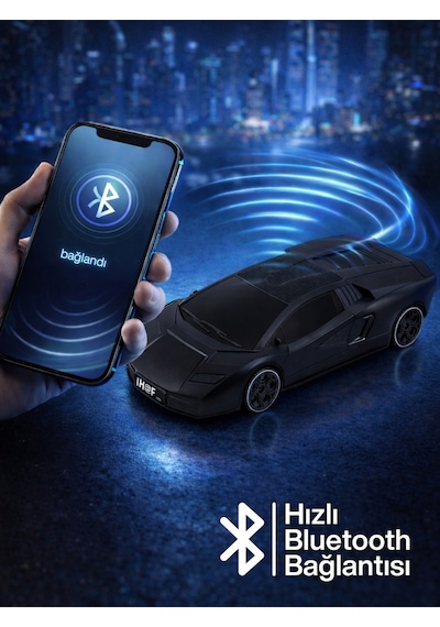 Yeni Nesil Araba Modelli Bluetooth Hoparlör I Usb Girişli I Hafıza Kartlı I Type-c Şarj Girişli