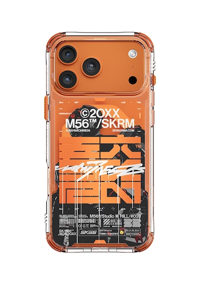 Apple Uyumlu iPhone 17 Pro Max Kılıf Skinarma M safe Şarj Özellikli Iml Baskılı X M56 Kapak Turuncu