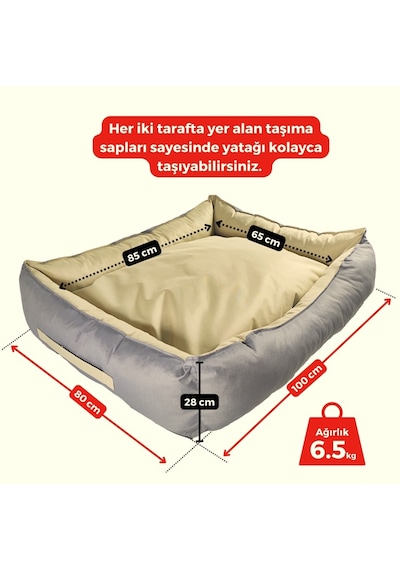 Xpermate Yuvi Tüy Tutmayan Su İtici Köpek Kedi Yatağı Fermuarlı 80 x 100 CM