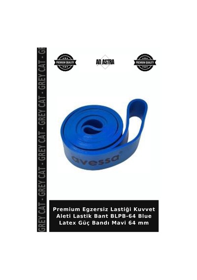 Premium Egzersiz Lastiği Kuvvet Aleti Lastik Bant Blpb-64 Blue Latex Güç Bandı Mavi 64 Mm