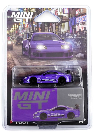 Mini Gt 1/64 Toyota Supra A80 Top Secret Gt-300 Top Secret Purple - Blister Paket Mgt01067-bl Mor