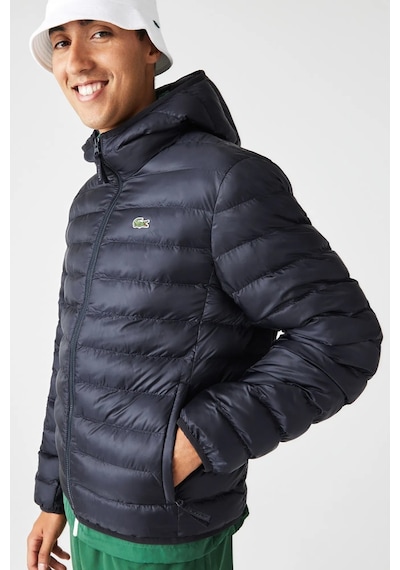 Lacoste Thermore Certified Synthetic Fill Jacket Kapüşonlu Şişme Erkek Mont Lacivert Lacivert
