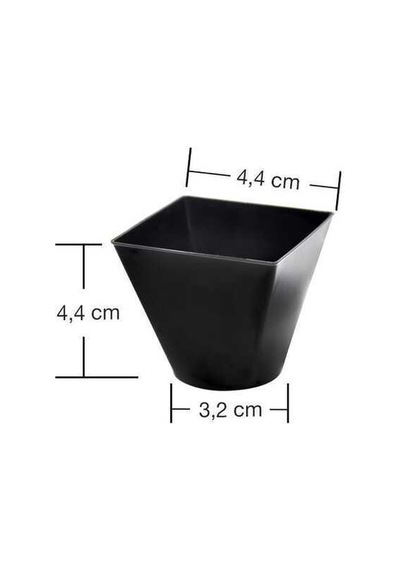 Plastik Mini Kap Siyah 60 Cc - 25 Adet