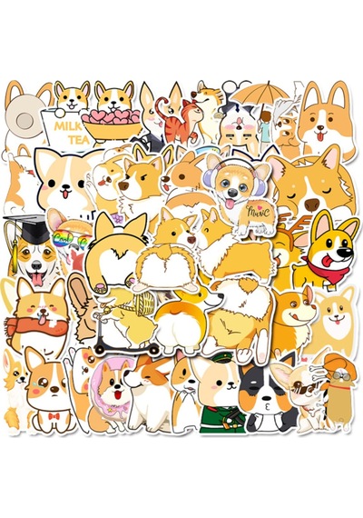 50 Adet Tekrarsız Köpekler Kalite Pvc Modern Sticker 01