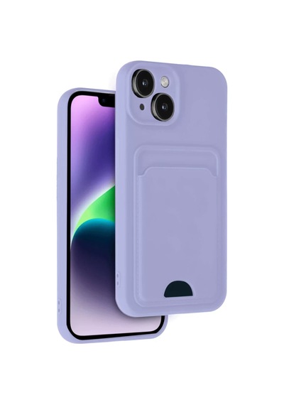 Newface Apple İphone 14 Kılıf Kelvin Kartvizitli Silikon - Lila