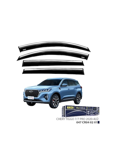 Niken Chery Tiggo 7/7 Pro 2020 Kromlu Cam Rüzgarlığı 4'lü - Ekolmaks