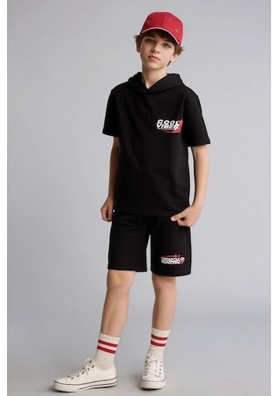 Defacto Sweatshirt Kumaşı 2li Takım Erkek Çocuk H0327a826smbk81 Siyah-bk81