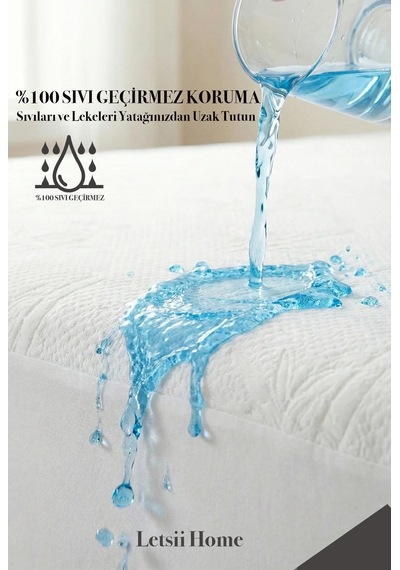 Premium Sıvı Geçirmez Tek Kişilik Alez + Yastık Alezi Seti Ultra Sessiz Fitted Yatak & Fermuarlı Y Çok Renkli