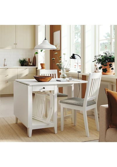 Ikea Beyaz Geniş Yemek Masası - Katlanır Mutfak Masası