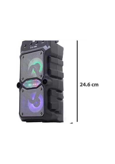 Kts 1096 Çift Çıkışlı Kablosuz Bluetooth Hoparlör Led Işıklı Taşınabilir Ses Sistemi