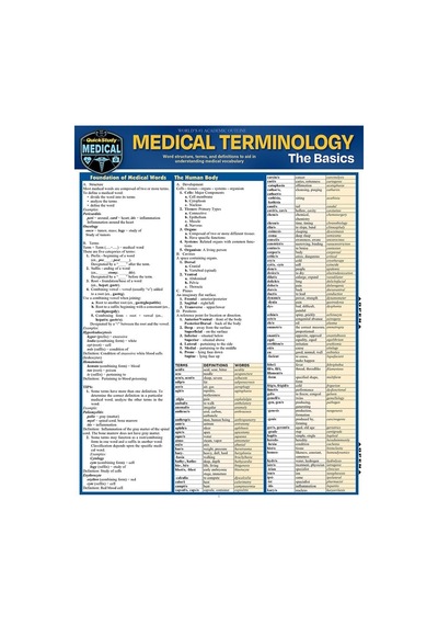 Medical Terminology:the Basics Quickstudy: Academic