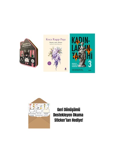 Tavşan Ve Arkadaşları Keçe Kitap + Koca Râgıp Paşa + Kadınların Tarihi 3 Ciltli + Okuma Sticker'ları