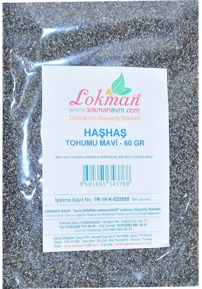 Lokman Mavi Haşhaş Tohumu 60 G