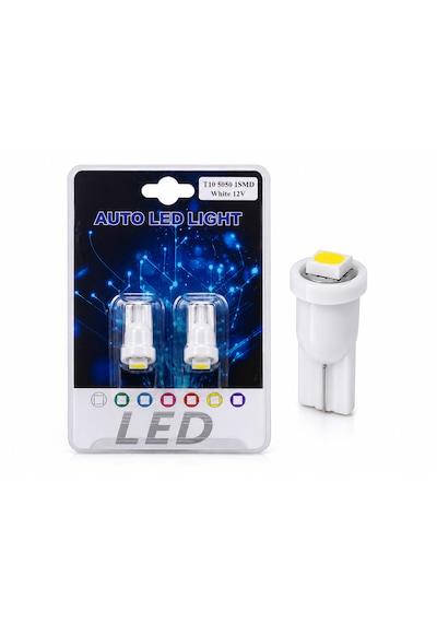 Universal T10 5050 1smd Tek Tırnaklı Beyaz 12v Led Ampul -