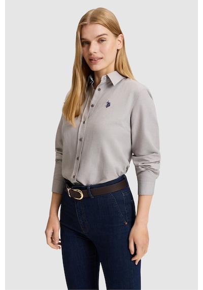 U.S. Polo Assn. Kadın Gri Uzun Kollu Basic Gömlek 50324791-vr024