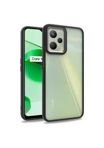 Realme C35 Kılıf Zore Flora Kapak Siyah