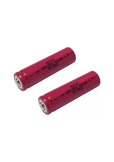 Sertec 14500 3.7 Volt 800 mA Li-ion Şarj Edilebilir Pil 2 Adet