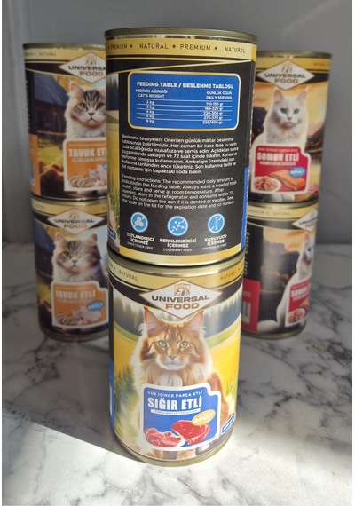 2 Adet 400 Gr Sığır Etli Parça Etli Soslu Yaş Kedi Maması