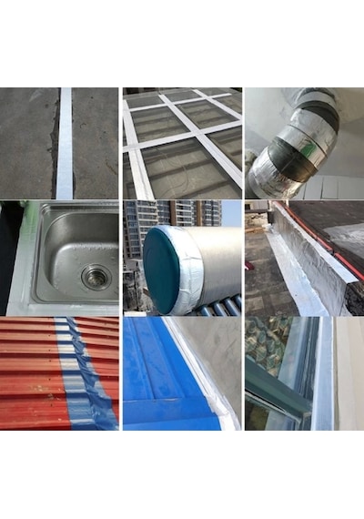 Pratik 5 Metre X 10cm Çamur Bant Alüminyum İzolasyon Tamir Çatlak Bantı